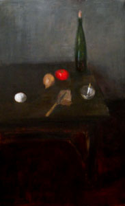 Nature-morte-avec-le-pain de seigle, 106X60,-huile-sur-toile, 2012